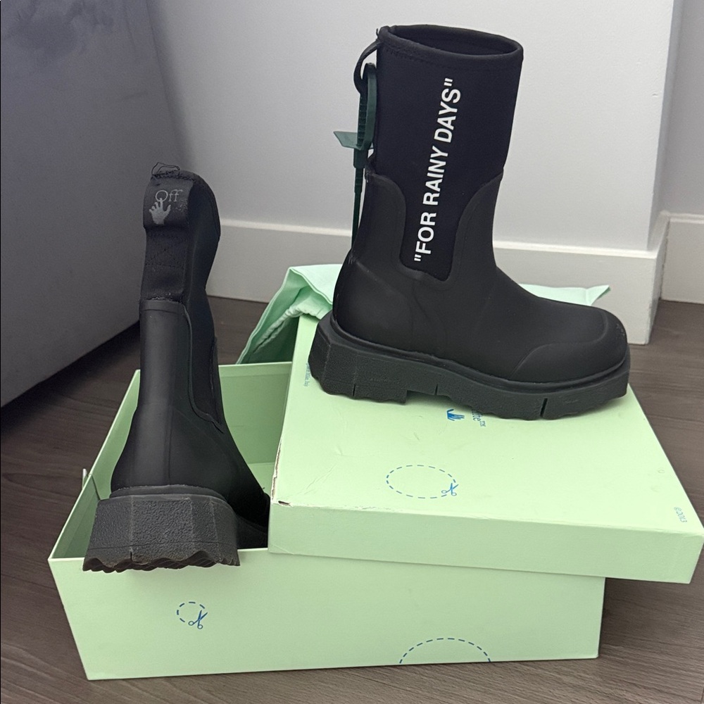 Off-White Black rain boots